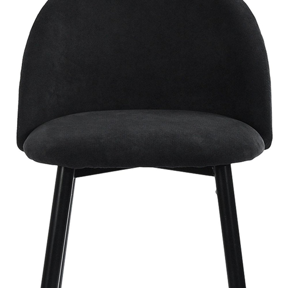 Set of Two 26" Blue And Black Fabric And Steel Low Back Counter Height Bar Chairs