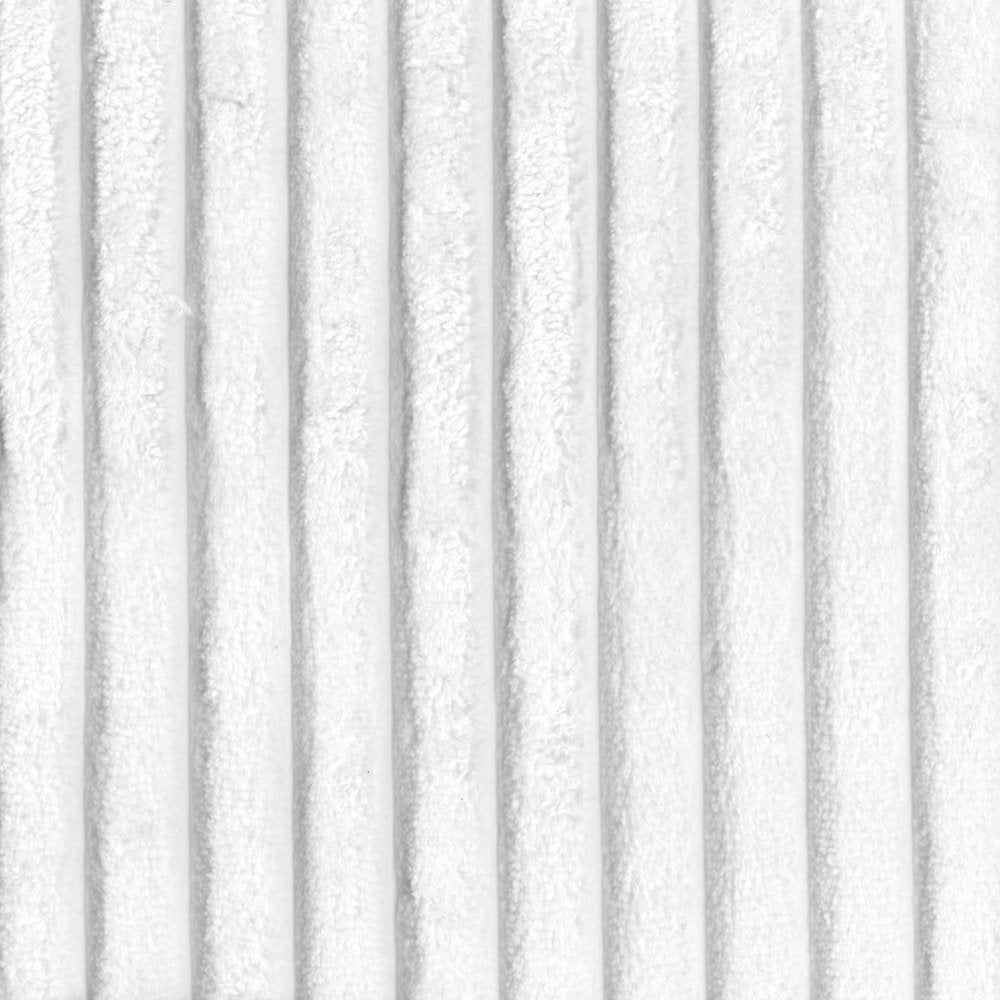 42" White And Natural Corduroy Upholstered Ottoman