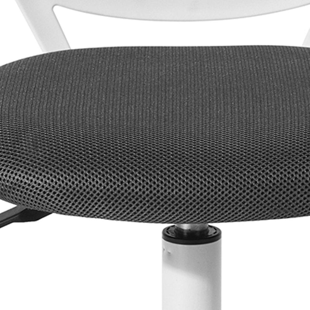 Gray And Dark Gray And White Swivel Rolling Office Chair