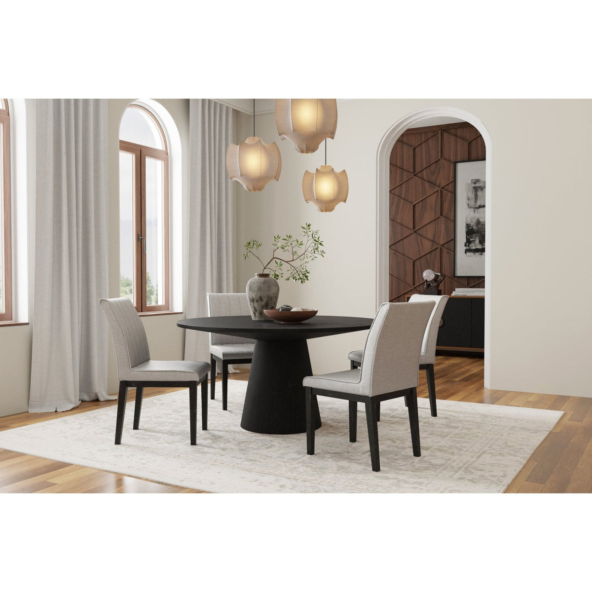 Cove Round 59" Dining Table, Vintage Black