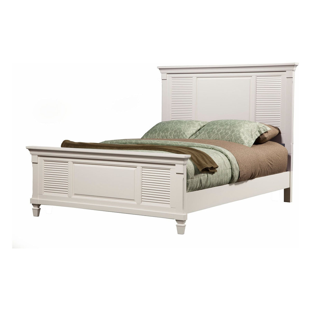 Winchester Eastern King Shutter Panel Bed, White