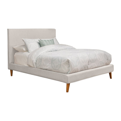 Britney Standard King Upholstered Platform Bed, Light Grey Linen