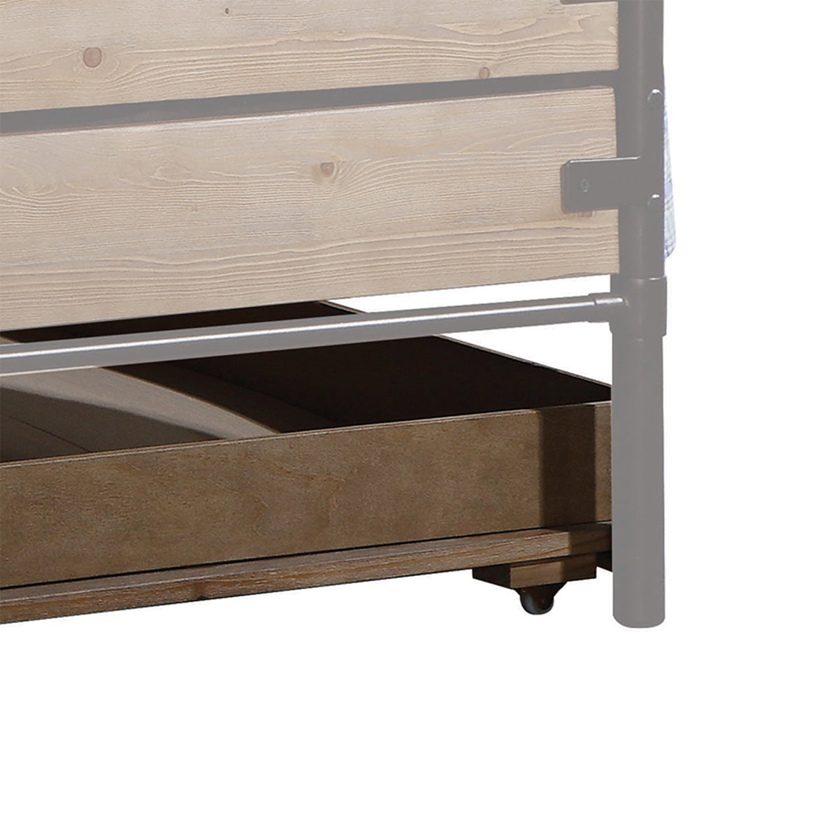 Brown and Black Solid Wood Twin Roll Out Trundle