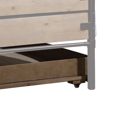 Brown and Black Solid Wood Twin Roll Out Trundle