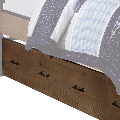 Brown and Black Solid Wood Twin Roll Out Trundle