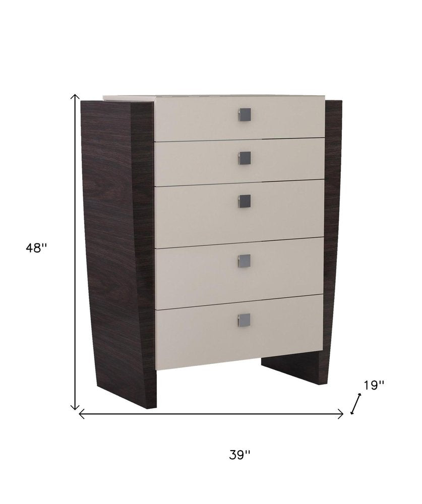 39" Beige Five Drawer