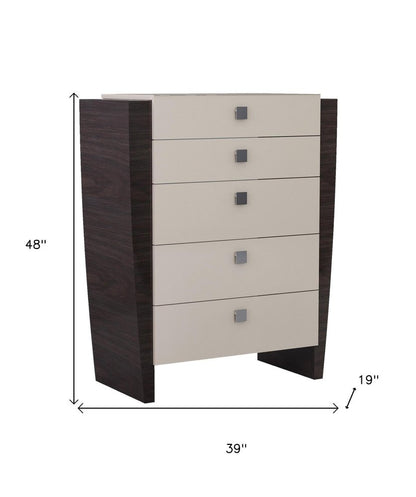 39" Beige Five Drawer