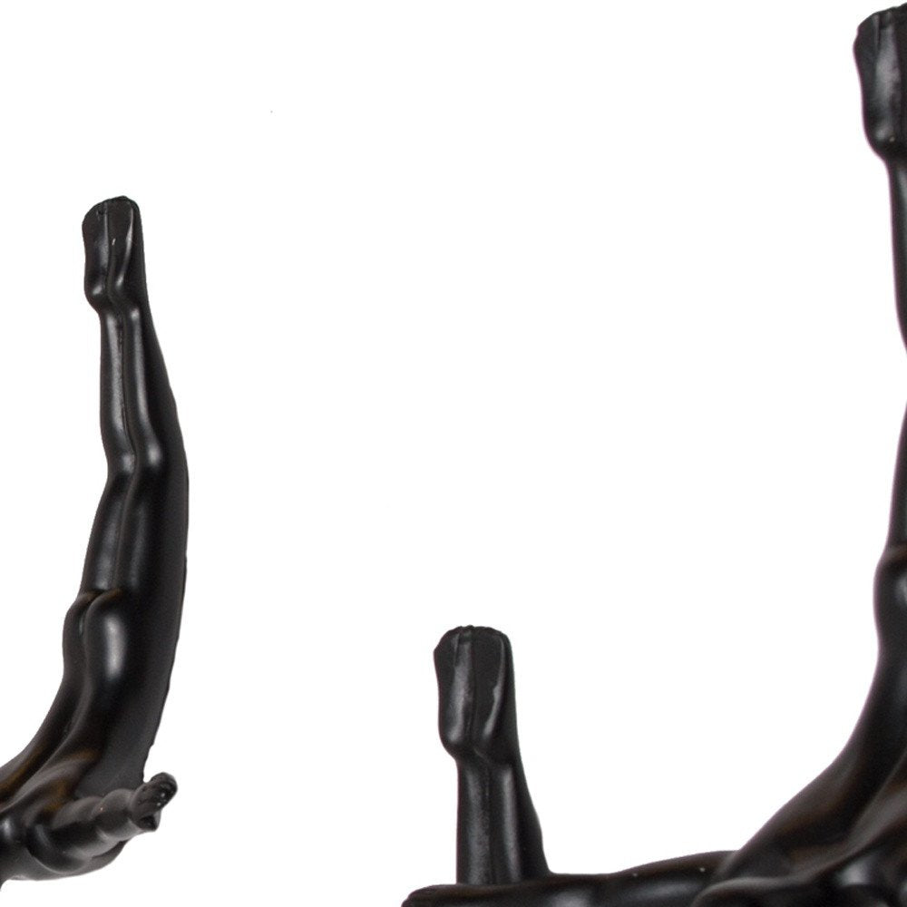 Set of Three White Resin Diving Man Hanging Dimensional Sculpture