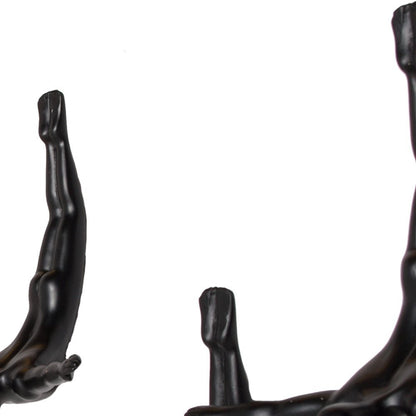 Set of Three White Resin Diving Man Hanging Dimensional Sculpture