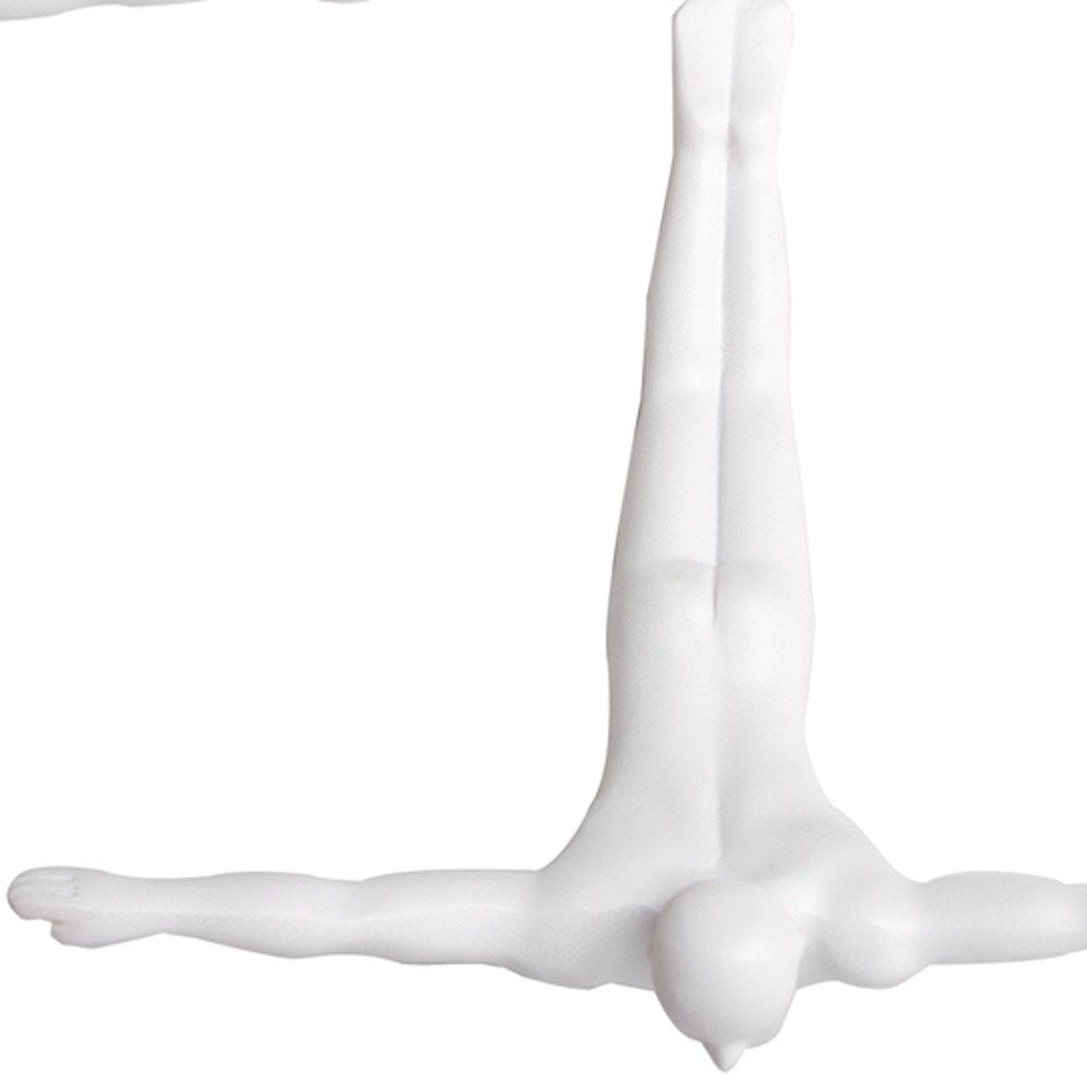 Set of Three White Resin Diving Man Hanging Dimensional Sculpture