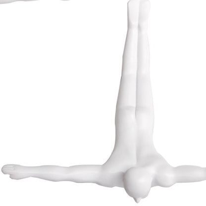 Set of Three White Resin Diving Man Hanging Dimensional Sculpture