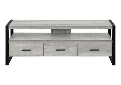 59" Black Cabinet Enclosed Storage TV Stand