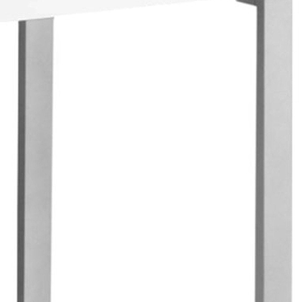 60" Taupe and Silver Computer Desk With Two Drawers