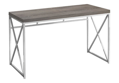 47" Taupe and Silver Computer Desk