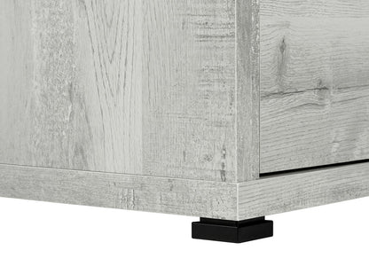 60" Gray L Shape Computer Desk With Three Drawers