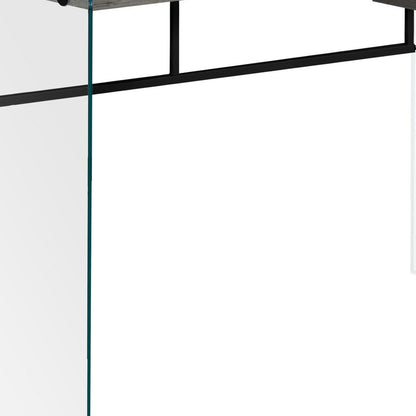 48" Gray and Clear Computer Desk