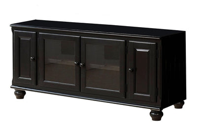58" Black Wood Enclosed Storage TV Stand