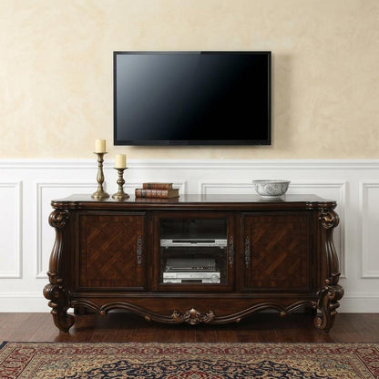 74" Dark Brown Solid Wood Enclosed Storage