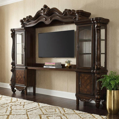 19" Brown Wood Cabinet Enclosed Storage Entertainment Center