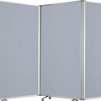 71" Gray Iron Folding Three Panel Screen Room Divider