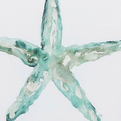 Set of Two Aqua Coastal White Square Framed Art