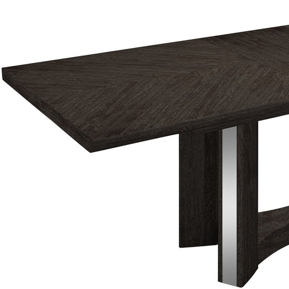 Set of Two Gray And Dark Brown Upholstered Dining Side Chairs