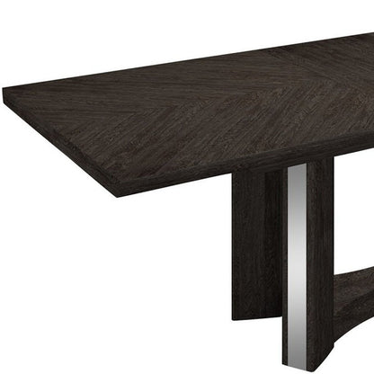 Set of Two Gray And Dark Brown Upholstered Dining Side Chairs