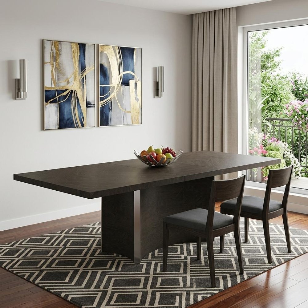 Set of Two Gray And Espresso Upholstered Dining Side Chairs