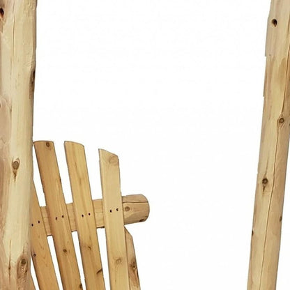 31" Natural Unfinished Solid Wood Outdoor Swing Chair