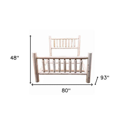 Natural Clear Finish Low Post Cedar Log King Bed