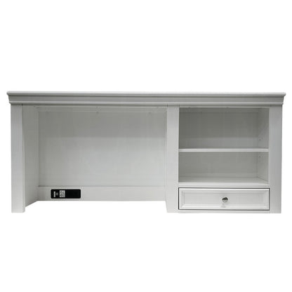 White Wood Computer Hutch With Shelf And Drawer