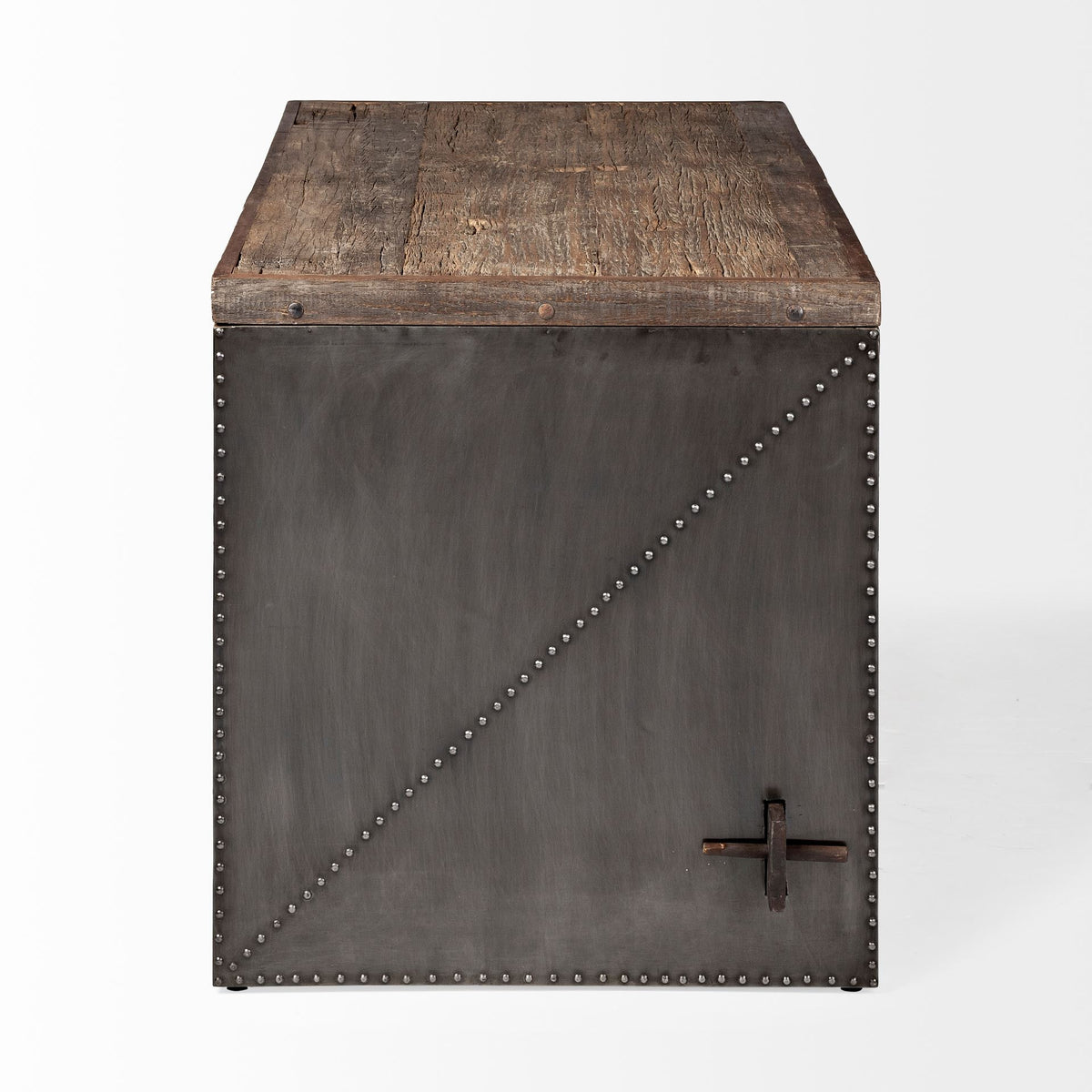 52" Dark Brown and Gray Writing Desk