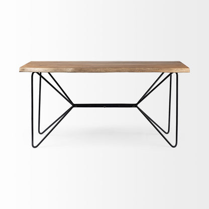 60" Brown and Black Writing Desk