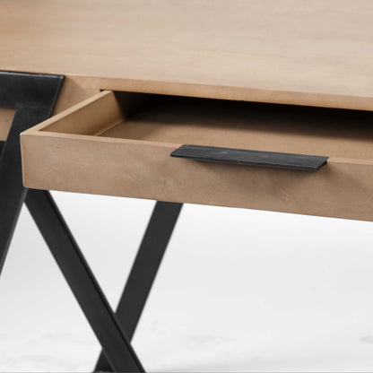 60" Brown and Black Writing Desk