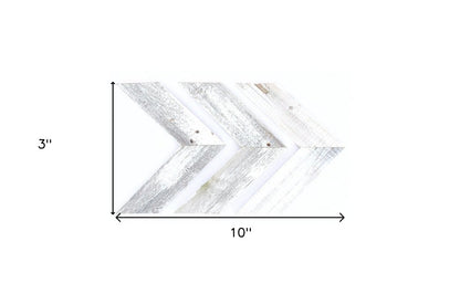 Set of Three Gray Distressed Wood Hanging Arrow Dimensional Sculptures