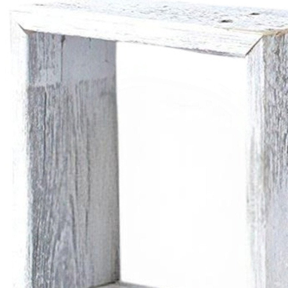 Set Of 3 Square Robins Egg Blue Reclaimed Wood Open Box Shelve