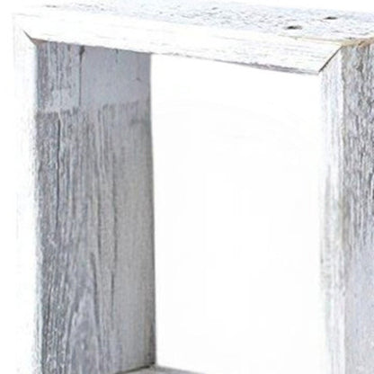 Set Of 3 Square Robins Egg Blue Reclaimed Wood Open Box Shelve