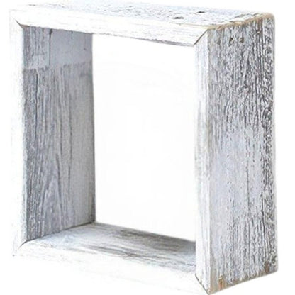 Set Of 3 Square Robins Egg Blue Reclaimed Wood Open Box Shelve