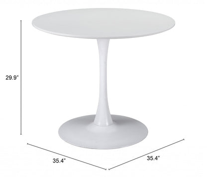 35" Steel Pedestal Base Dining Table