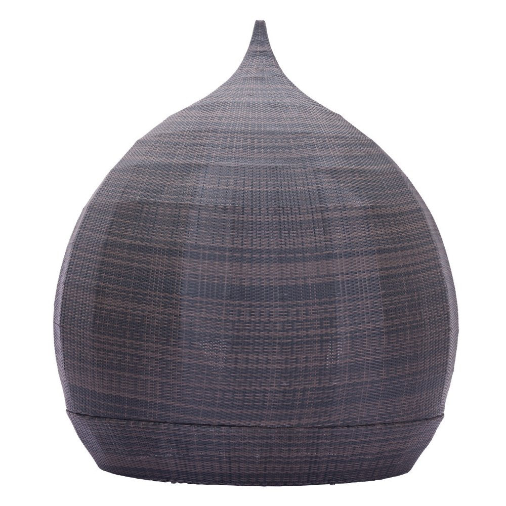 Teardrop Shaped Brown and Beige Daybed