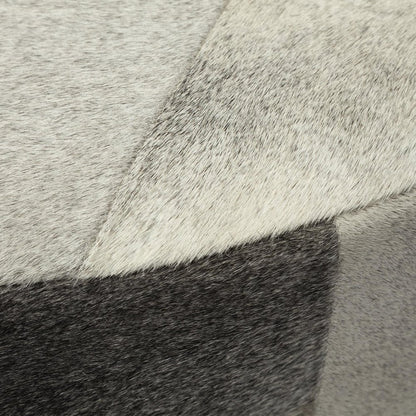 36" Gray Wool And Brown Footstool Ottoman