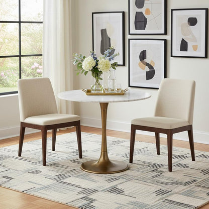 Marble and Aluminum Dining Table