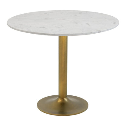 Marble and Aluminum Dining Table