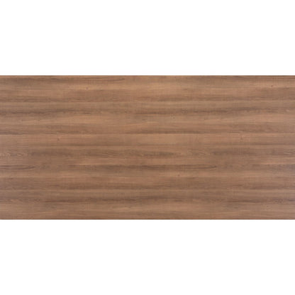 79" Brown and Gray Wood and Steel Dining Table