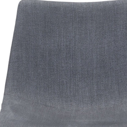 Set of Two Gray And Black Upholstered Fabric Dining Side Chairs