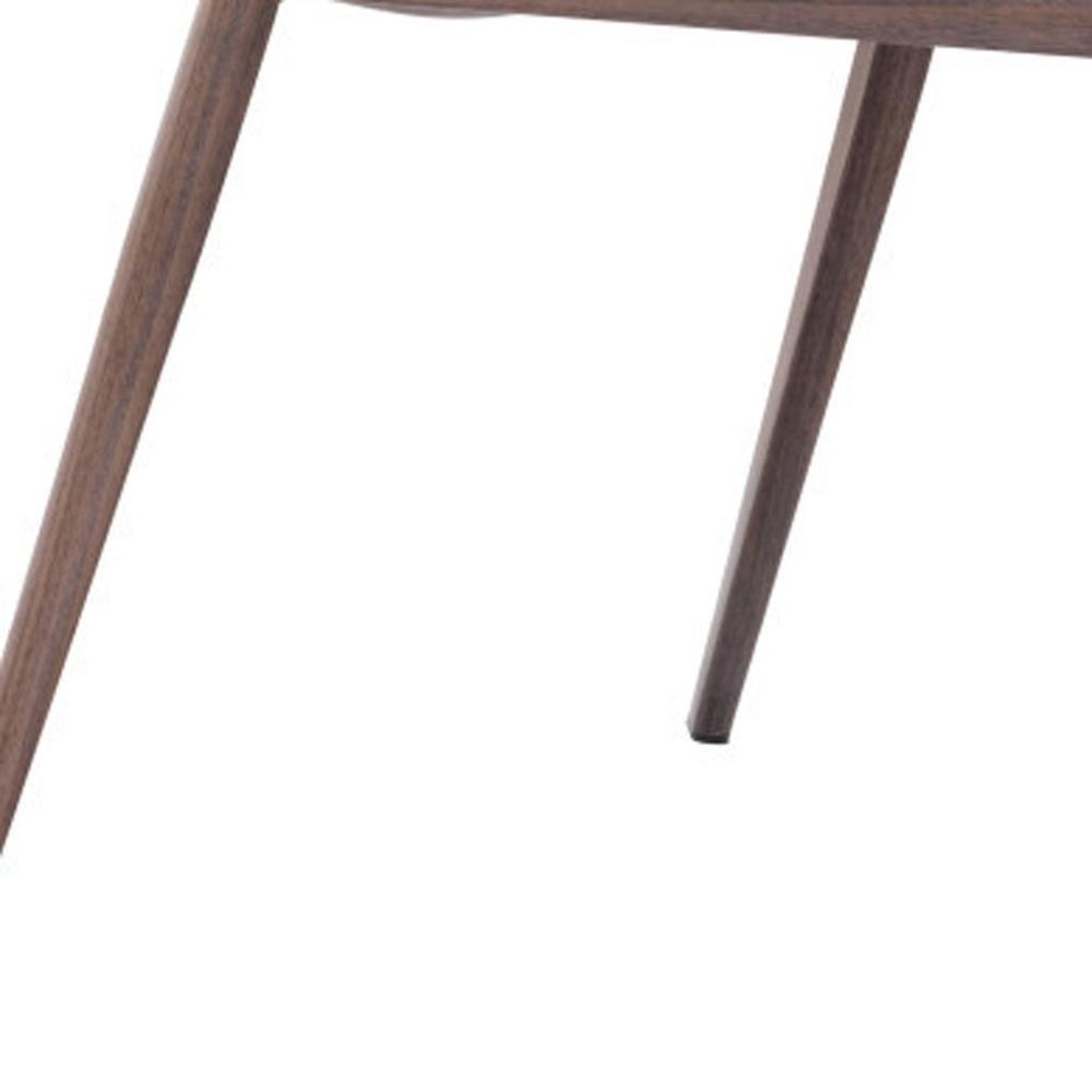 Set of Two Gray and Espresso Upholstered Faux Leather Dining Side Chairs