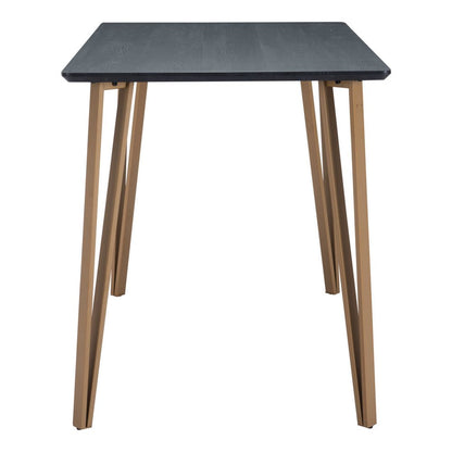 55" Black And Gold Wood And Steel Counter Height Dining Table