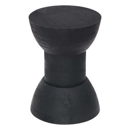 19" Black Solid Wood Backless Bar Chair