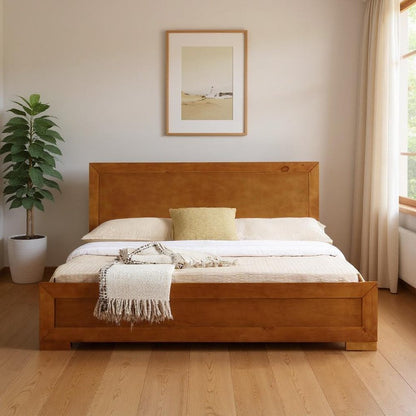 Oak Solid and Manufactured Wood Queen Bed Frame
