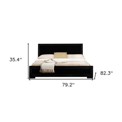 Black Wood Queen Bed Frame